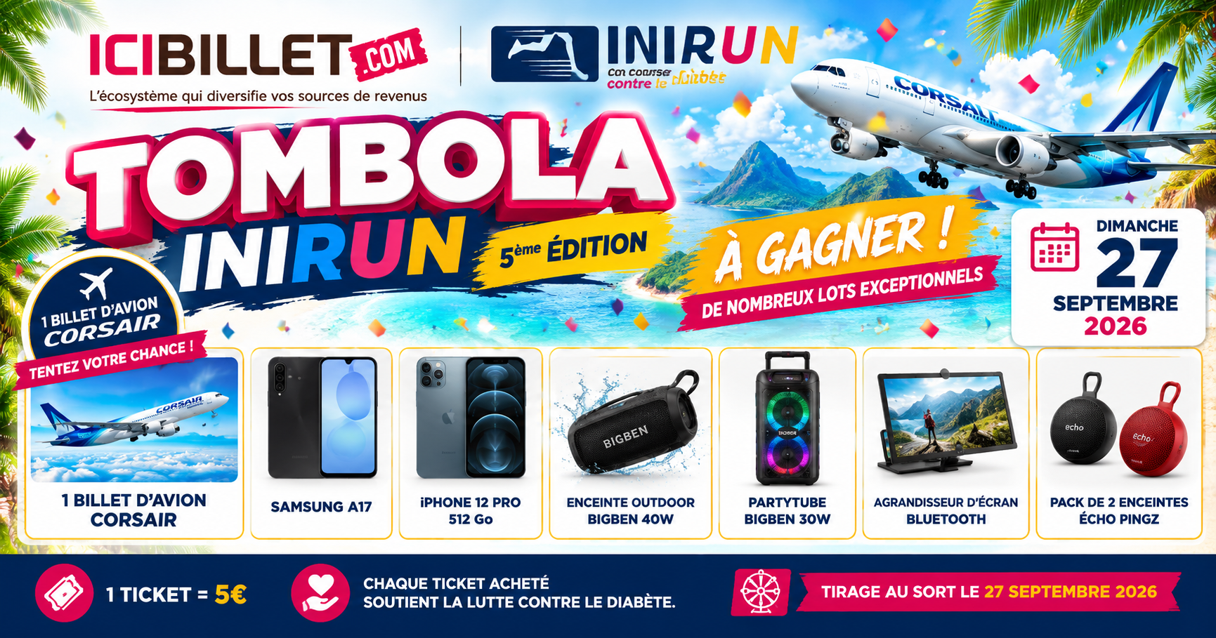 Tombola INIRUN 2026 En Course contre le Diabète 