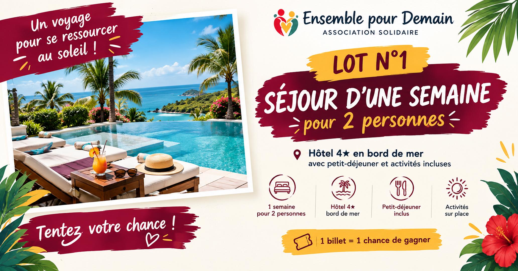 🌴 Séjour Évasion au Soleil – 1 semaine pour 2 personnes