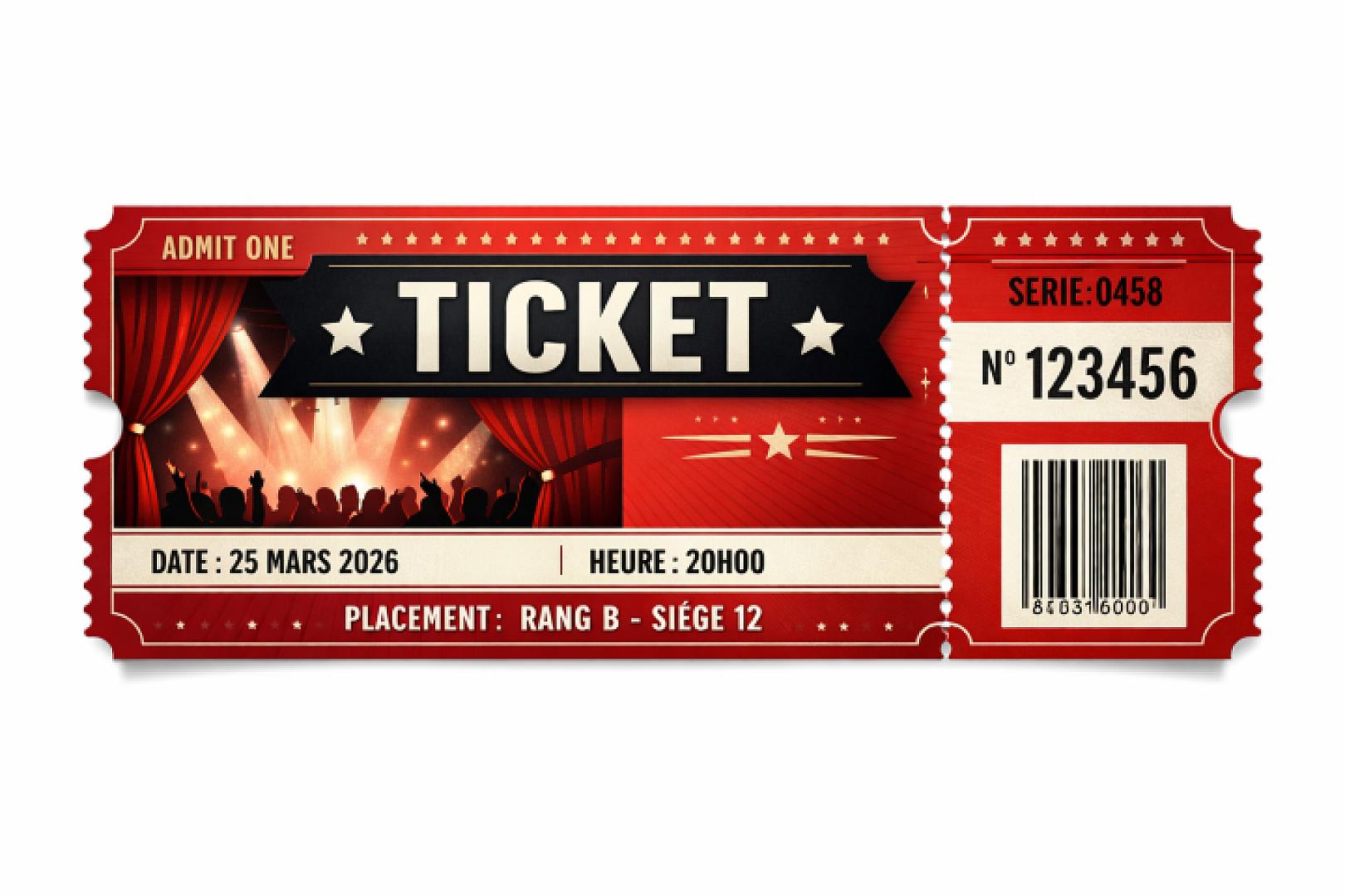 2 Places pour le spectacle du 6 juin 2026