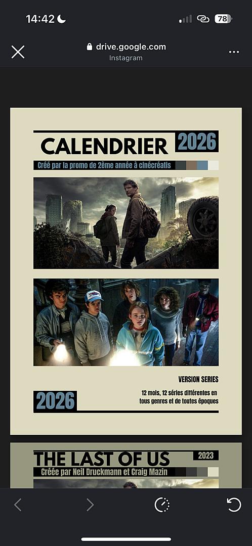 Calendrier séries 2026