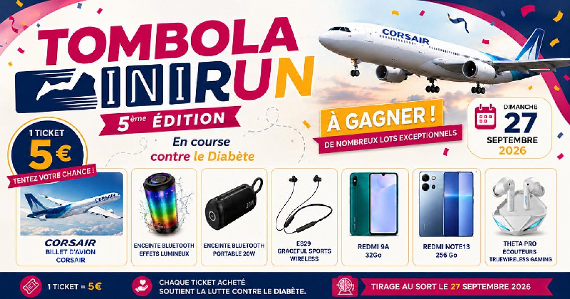 Tombola INIRUN 2026 En Course contre le Diabète 
